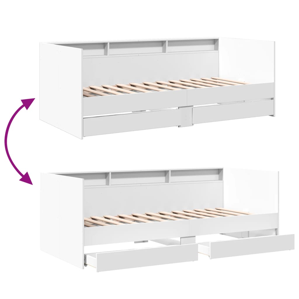 vidaXL Daybed | White | Engineered wood | Single | Daybed | Rectangular
