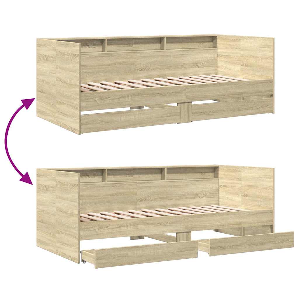 vidaXL Daybed | Sonoma Oak | Engineered Wood | 90 x 190 cm | Daybed