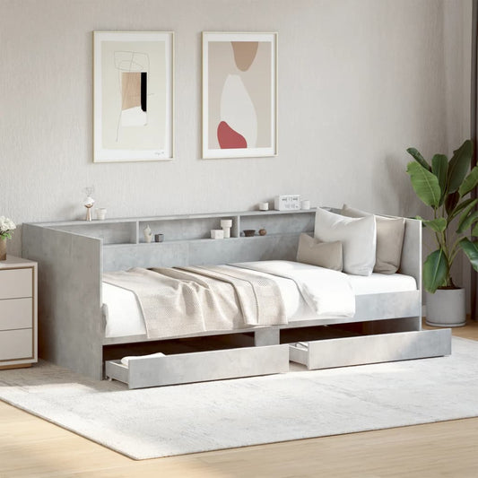 vidaXL Daybed | Concrete Grey | Engineered Wood | Single