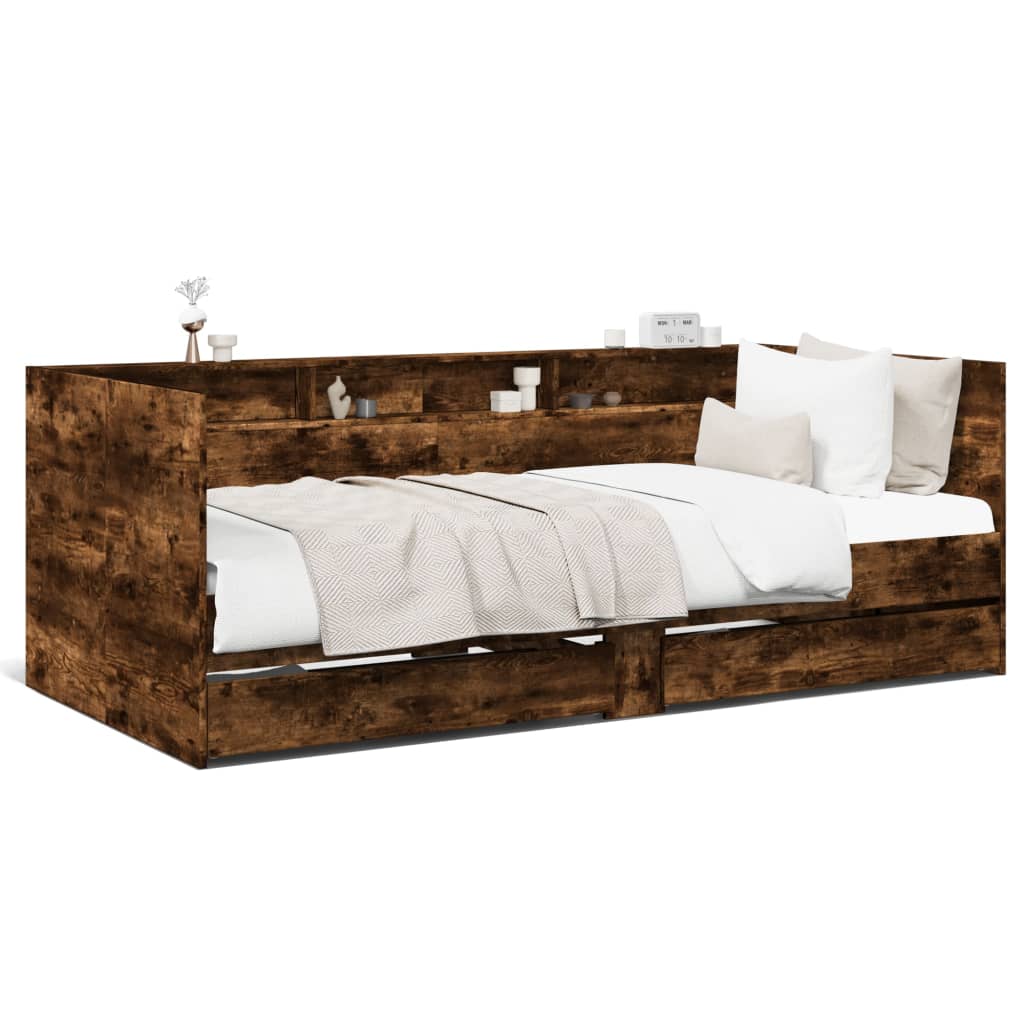 vidaXL Daybed | Smoked Oak | Engineered wood | Single | Convertible to sofa