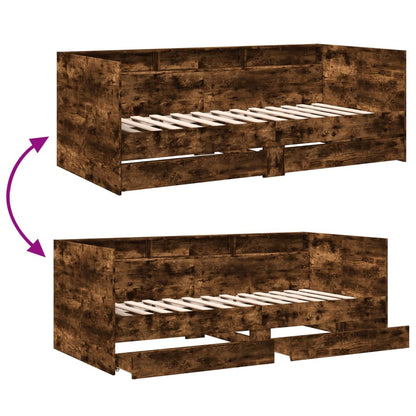 vidaXL Daybed | Smoked Oak | Engineered wood | Single | Convertible to sofa