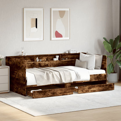 vidaXL Daybed | Smoked Oak | Engineered wood | Single | Convertible to sofa