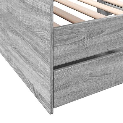 vidaXL Daybed with Drawers without Mattress Grey Sonoma 90x190 cm Single