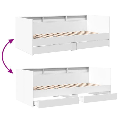 vidaXL Daybed | White | Engineered wood | Small Single | Daybed | Rectangular