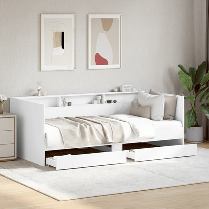 vidaXL Daybed | White | Engineered wood | Small Single | Daybed | Rectangular