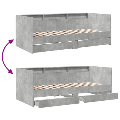 vidaXL Daybed | Concrete Grey | Engineered Wood | Small Single