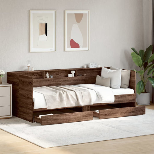 vidaXL Daybed | Brown Oak | Engineered wood | Small Single