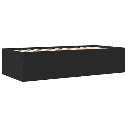 vidaXL Daybed with Drawers without Mattress Black 100x200 cm