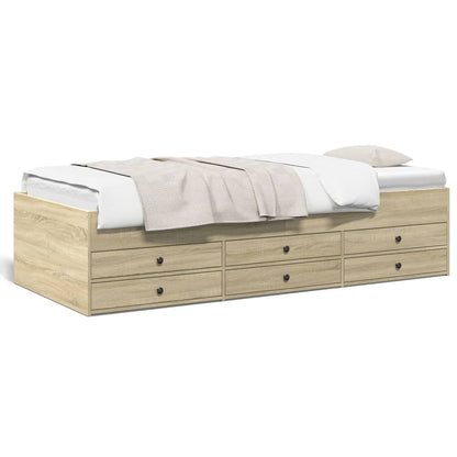 vidaXL Daybed with Drawers without Mattress Sonoma Oak 100x200 cm