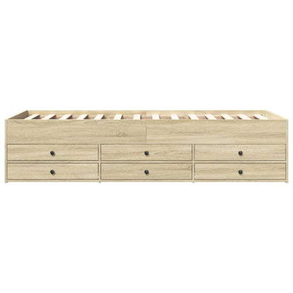 vidaXL Daybed with Drawers without Mattress Sonoma Oak 100x200 cm