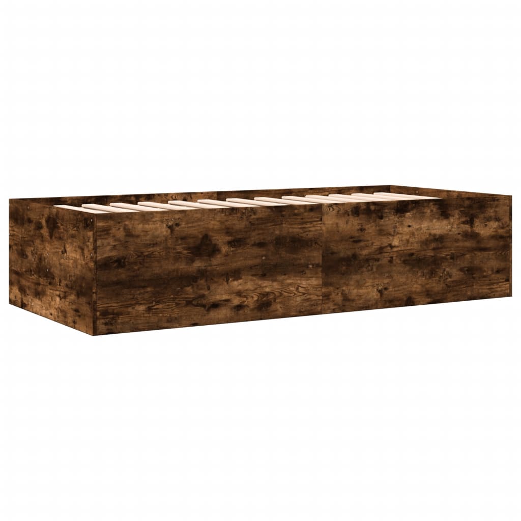 vidaXL Daybed with Drawers without Mattress Smoked Oak 100x200 cm