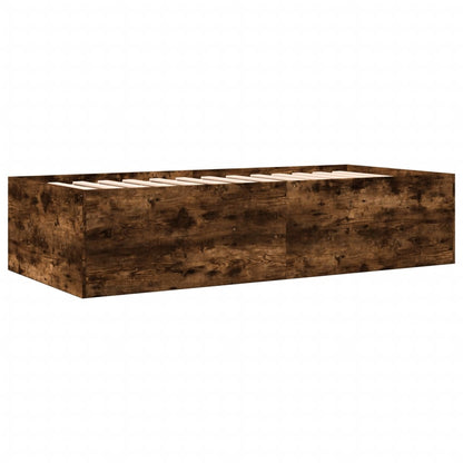 vidaXL Daybed with Drawers without Mattress Smoked Oak 100x200 cm