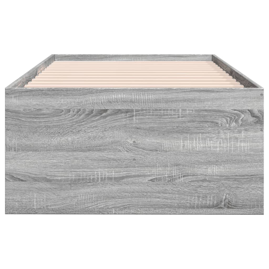 vidaXL Daybed with Drawers without Mattress Grey Sonoma 100x200 cm