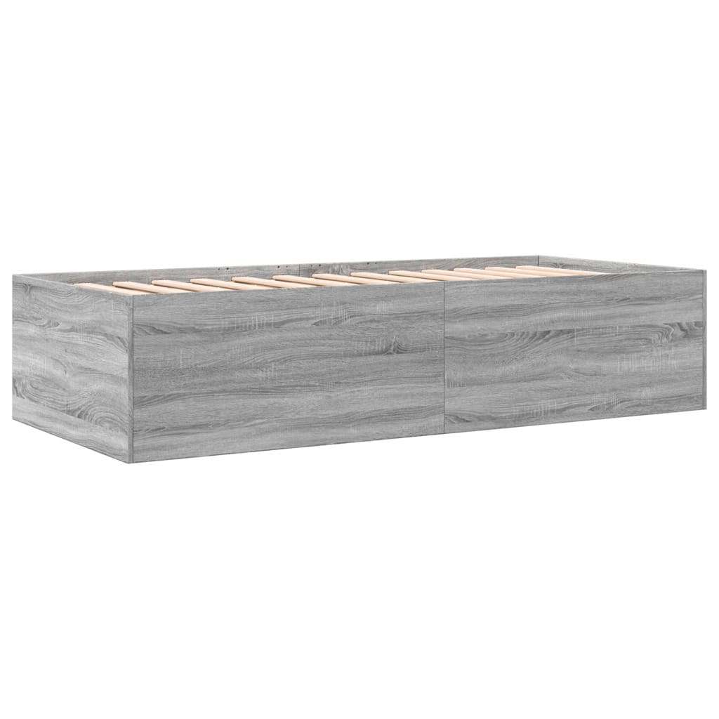 vidaXL Daybed with Drawers without Mattress Grey Sonoma 100x200 cm