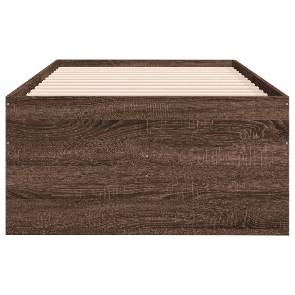 vidaXL Daybed with Drawers without Mattress Brown Oak 100x200 cm