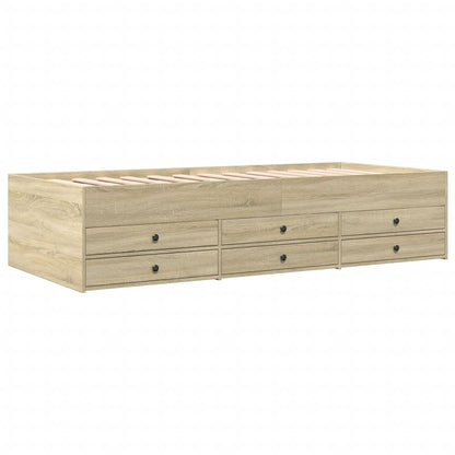 vidaXL Daybed with Drawers without Mattress Sonoma Oak 90x200 cm