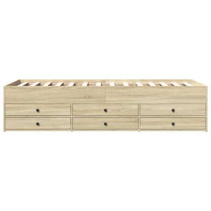 vidaXL Daybed with Drawers without Mattress Sonoma Oak 90x200 cm