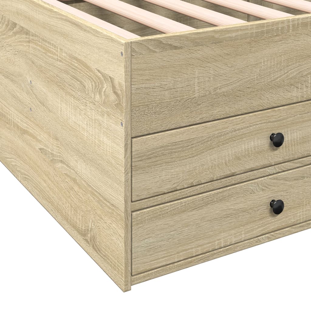 vidaXL Daybed with Drawers without Mattress Sonoma Oak 90x200 cm