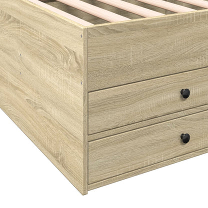 vidaXL Daybed with Drawers without Mattress Sonoma Oak 90x200 cm