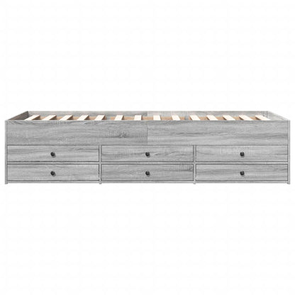 vidaXL Daybed with Drawers without Mattress Grey Sonoma 90x200 cm
