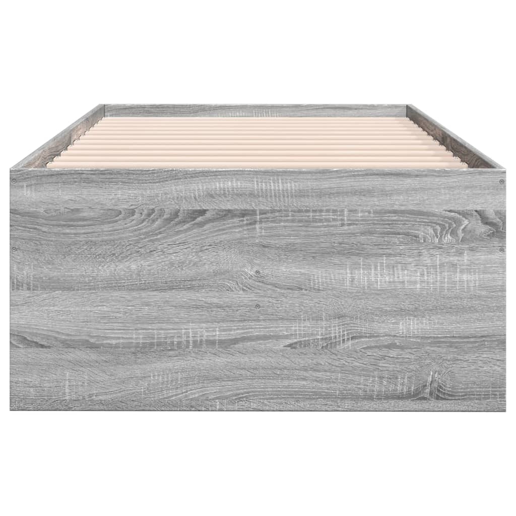 vidaXL Daybed with Drawers without Mattress Grey Sonoma 90x200 cm