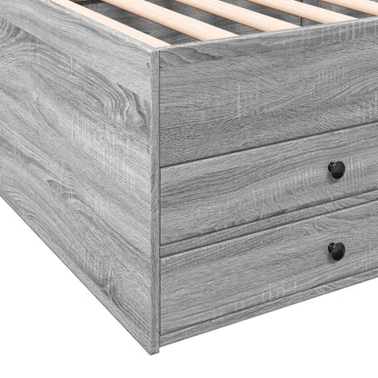 vidaXL Daybed with Drawers without Mattress Grey Sonoma 90x200 cm