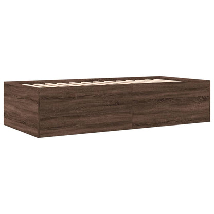 vidaXL Daybed with Drawers without Mattress Brown Oak 90x200 cm