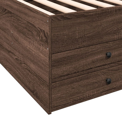 vidaXL Daybed with Drawers without Mattress Brown Oak 90x200 cm