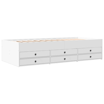 vidaXL Daybed with Drawers without Mattress White 90x190 cm Single