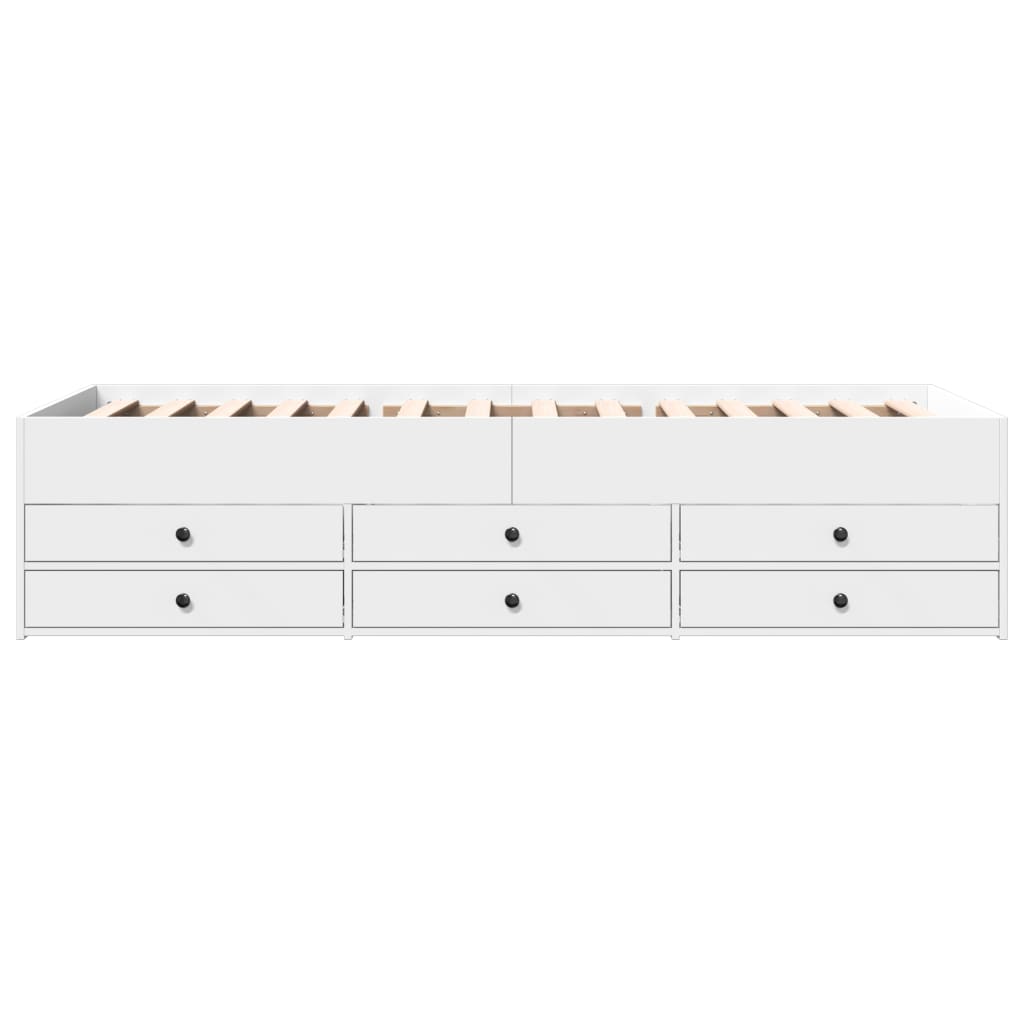 vidaXL Daybed with Drawers without Mattress White 90x190 cm Single