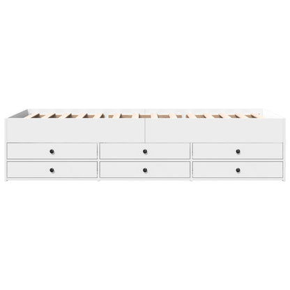 vidaXL Daybed with Drawers without Mattress White 90x190 cm Single