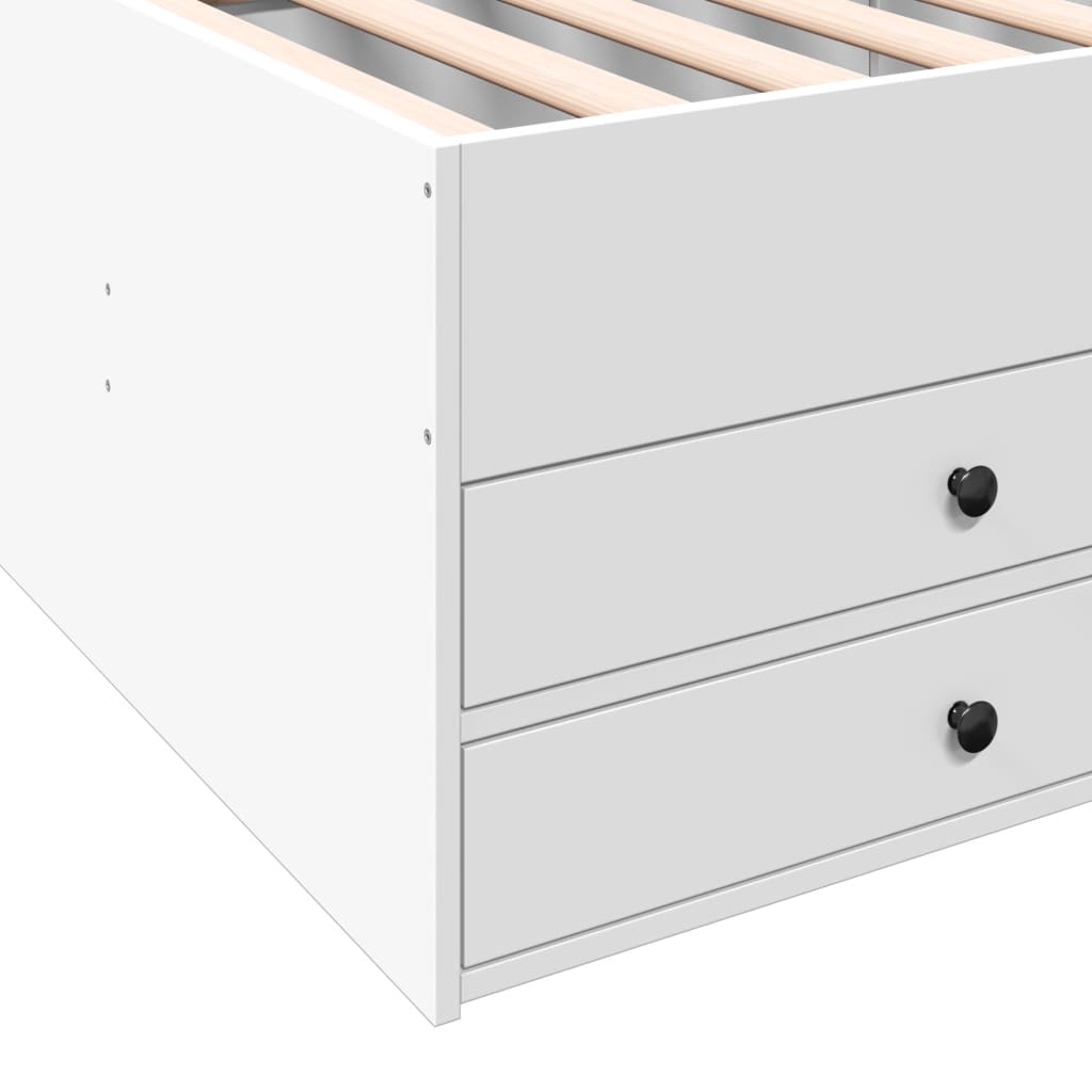 vidaXL Daybed with Drawers without Mattress White 90x190 cm Single