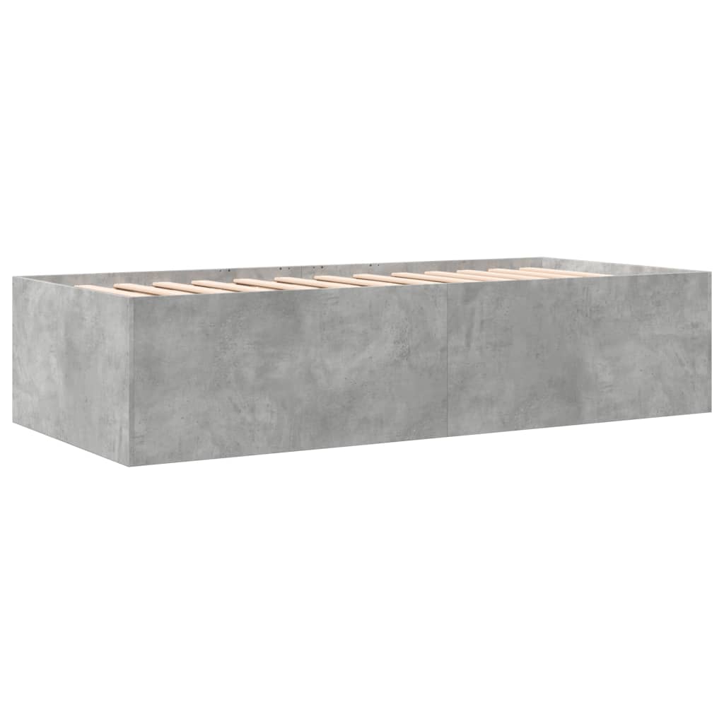 vidaXL Daybed with Drawers without Mattress Concrete Grey 90x190 cm Single