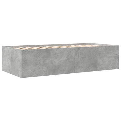 vidaXL Daybed with Drawers without Mattress Concrete Grey 90x190 cm Single