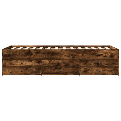 vidaXL Daybed with Drawers without Mattress Smoked Oak 90x190 cm Single