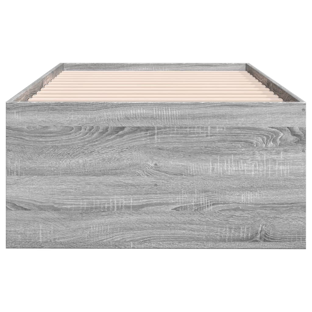 vidaXL Daybed with Drawers without Mattress Grey Sonoma 90x190 cm Single
