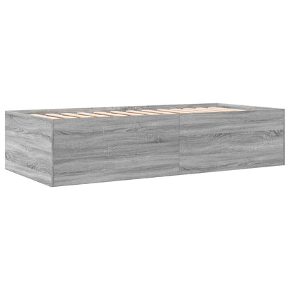 vidaXL Daybed with Drawers without Mattress Grey Sonoma 90x190 cm Single