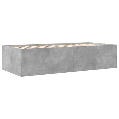 vidaXL Daybed with Drawers without Mattress Concrete Grey 75x190 cm Small Single