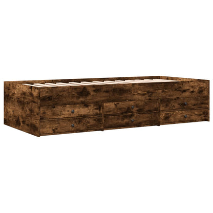 vidaXL Daybed with Drawers without Mattress Smoked Oak 75x190 cm Small Single