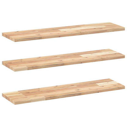 vidaXL Floating Shelves 3 pcs 80x20x2 cm Untreated Solid Wood Acacia