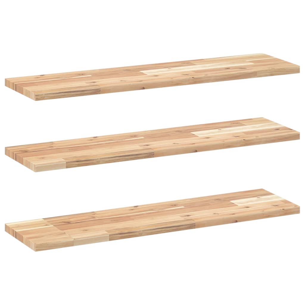 vidaXL Floating Shelves 3 pcs 100x20x2 cm Untreated Solid Wood Acacia