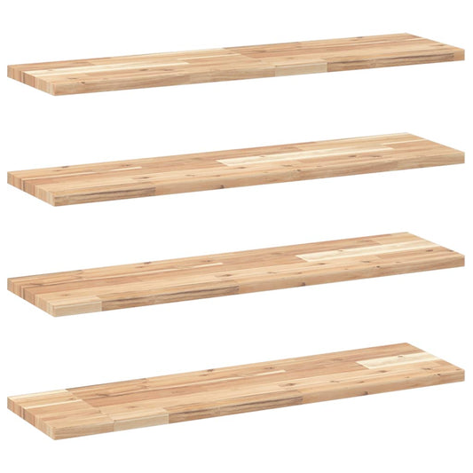 vidaXL Floating Shelves 4 pcs 100x20x2 cm Untreated Solid Wood Acacia