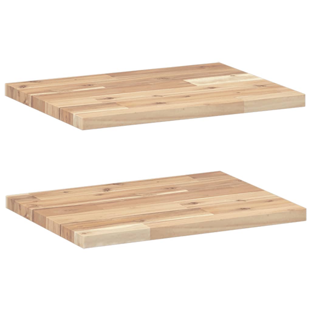 vidaXL Floating Shelves 2 pcs 60x30x2 cm Untreated Solid Wood Acacia