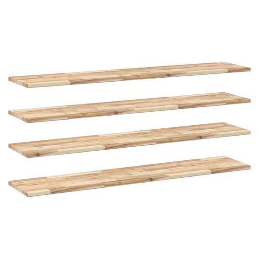 vidaXL Floating Shelves 4 pcs 120x30x2 cm Untreated Solid Wood Acacia