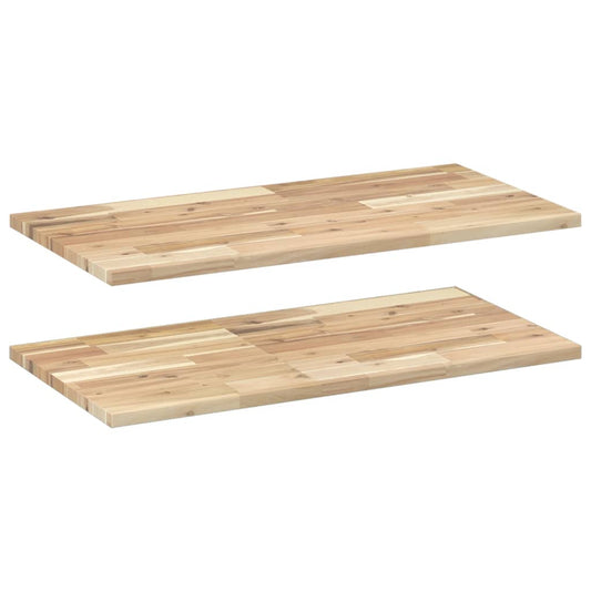 vidaXL Floating Shelves 2 pcs 60x40x2 cm Untreated Solid Wood Acacia