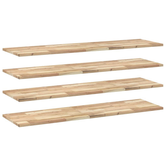vidaXL Floating Shelves 4 pcs 120x40x2 cm Untreated Solid Wood Acacia