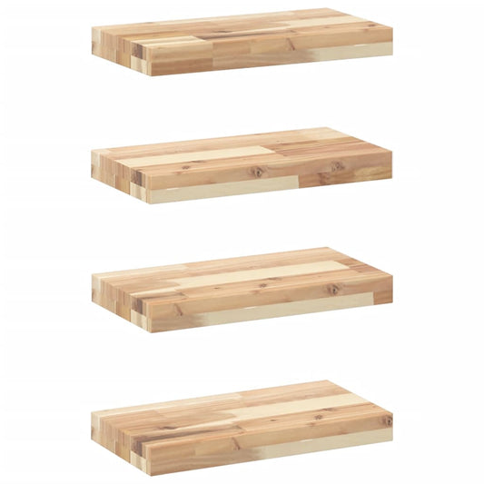 vidaXL Floating Shelves 4 pcs 60x20x4 cm Untreated Solid Wood Acacia