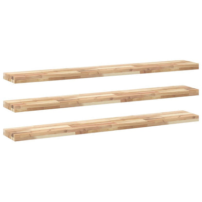 vidaXL Floating Shelves 3 pcs 140x20x4 cm Untreated Solid Wood Acacia