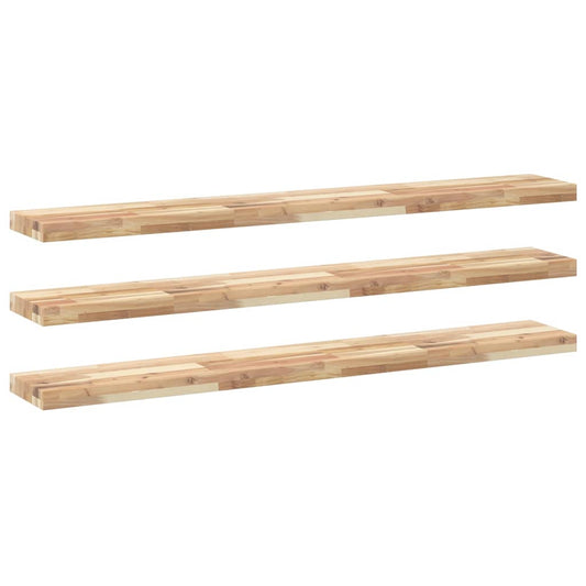 vidaXL Floating Shelves 3 pcs 140x20x4 cm Untreated Solid Wood Acacia