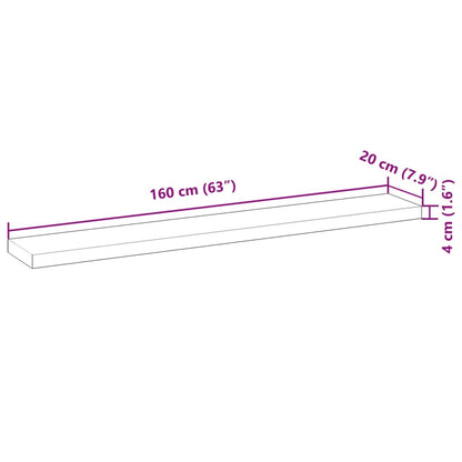 vidaXL Floating Shelves 3 pcs 160x20x4 cm Untreated Solid Wood Acacia